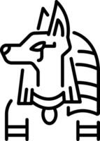 Anubis head icon in linear style vector