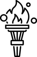 Fire torch icon in linear style vector