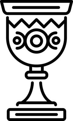 A line style icon of an ancient goblet