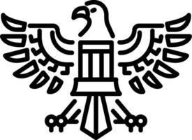 Aquila eagle sign icon in linear style vector