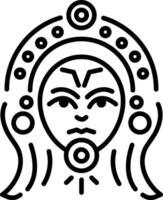 Celtic goddess icon in linear style vector