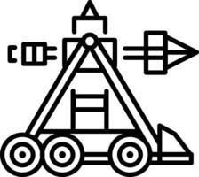 Ancient catapult icon in linear style vector