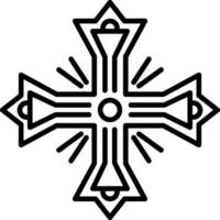 Crusader cross symbol icon in linear style vector