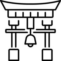 A line style icon of japanese temple vector