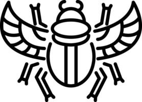 A linear icon of egyptian scarab vector