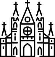 Gothic cathedral icon in linear style vector