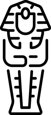 Egyptian sarcophagus icon in linear style