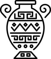 Greek pottery icon in linear style vector