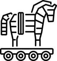 Greek trojan horse icon in linear style vector