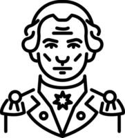 Historic figure icon in linear style vector