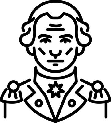 Historic figure icon in linear style
