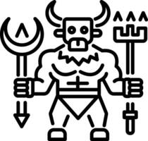 Minotaur character icon in line style vector