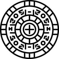 A linear icon of mayan calendar vector
