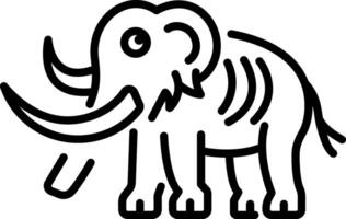 A linear icon of ancient mammoth vector