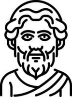 Greek philosopher icon in linear style vector