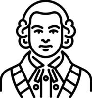 A linear icon of an aristocrat character vector