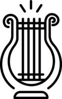 A linear style icon of an ancient lyre vector
