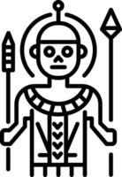 A linear icon of maasai warrior vector