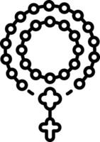 A linear icon of rosary beads vector