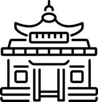 A linear icon of historical mongolian cathedral vector