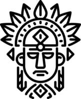 Native american character icon in line style vector