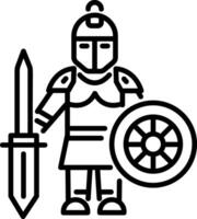 Roman gladiator icon in linear style vector
