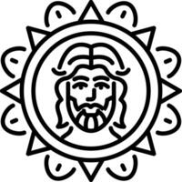 Roman mosaic design icon in linear style vector