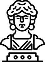 A linear style icon of an old sculpture vector