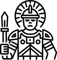 Roman centurion icon in line style vector