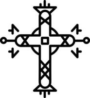 A linear icon of papal cross symbol vector