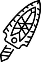 Ancient obsidian blade icon in linear style vector