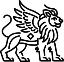 A linear icon of a persian lion vector