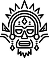 A linear icon of a tribal mask vector