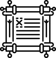Vintage scroll icon in linear style vector