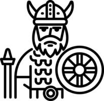 A linear icon of a viking character vector