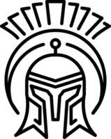A line style icon of a spartan helmet vector