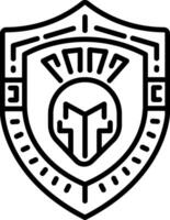 A line style icon of a warrior shield vector