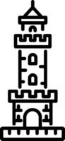 A linear icon of ancient stone tower vector