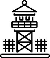 Watch tower icon in linear style vector