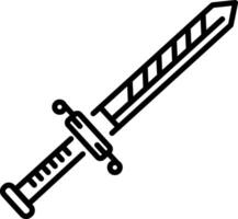 Ancient sword icon in linear style vector