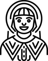 A linear icon of a sami man vector