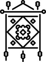 Ancient tapestry design icon in line style vector