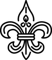 A linear icon of royal iris vector