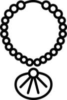 A linear icon of an ancient shell necklace vector
