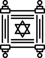 Torah scroll icon in linear style vector