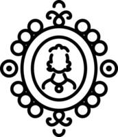 Victorian brooch icon in linear style vector