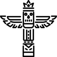 Traditional totem pole icon in linear style vector