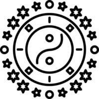 A linear icon of ying yang symbol vector