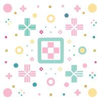 a square pattern with colorful squares and circles vector