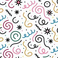 a colorful pattern with swirls and stars vector